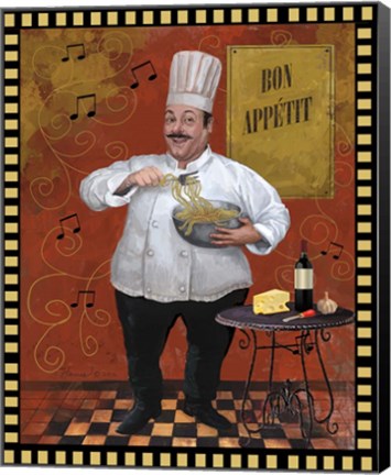 Framed Chef Pasta Master Design Print
