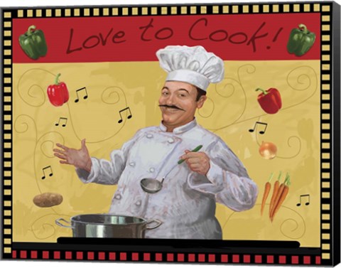Framed Love to Cook Master Print