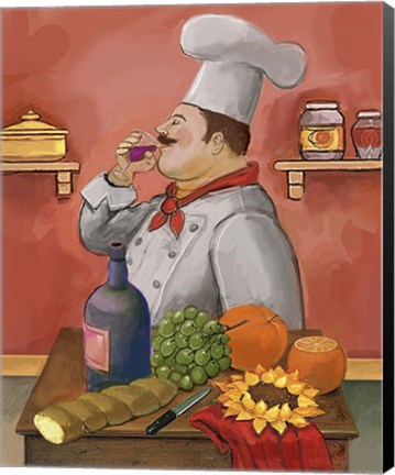 Framed Wine Chef Master Print