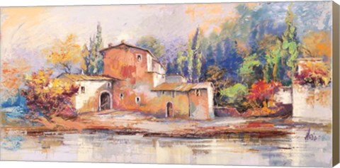 Framed Case sul lago Print