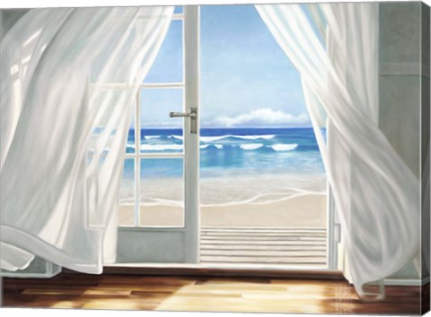 Framed Window by the Sea Print