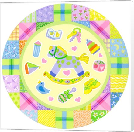 Framed Baby Theme Round Print