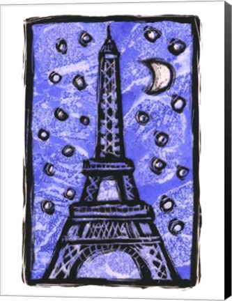 Framed Eiffel Tower Moon Print