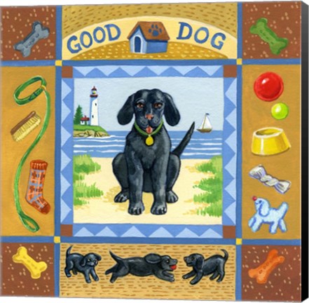 Framed Good Dog Black Lab Print