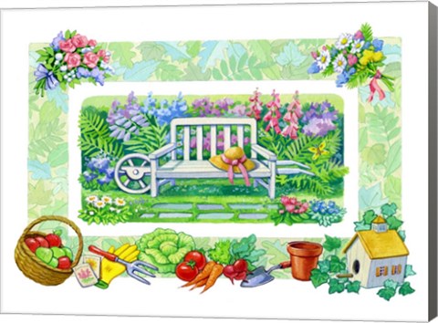 Framed Wheelbarrow Seat Print