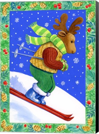 Framed Downhill Racer Moose Print