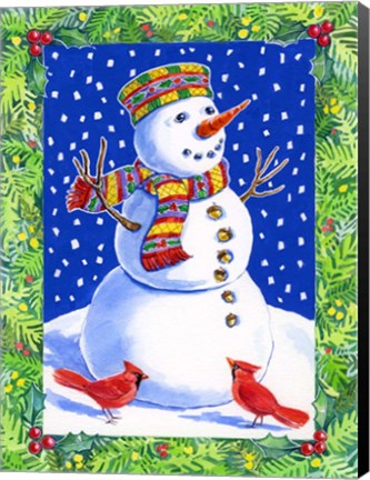 Framed Joyful Snowman Print