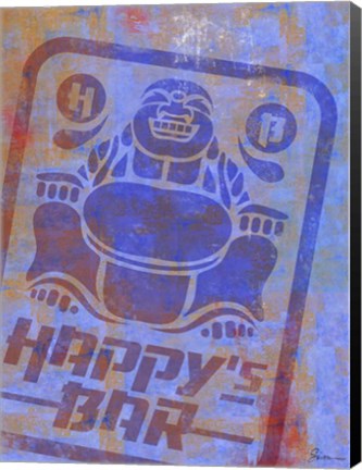 Framed Happy Bar Print
