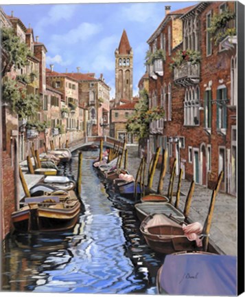 Framed Il Gatto Nero a Venezia Print