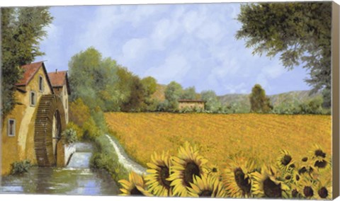 Framed IL Mulino e i Girasoli Print
