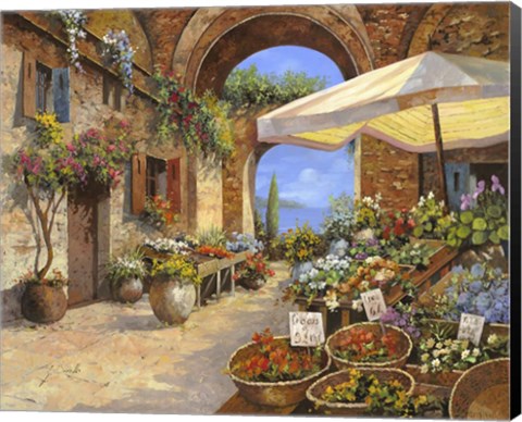 Framed Il Mercato del Lago Print