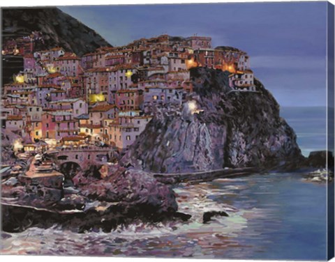 Framed Manarola at dusk Print