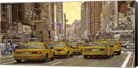 Framed Taxi a New York Print