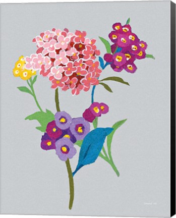 Framed Alpine Bouquet III Gray Print