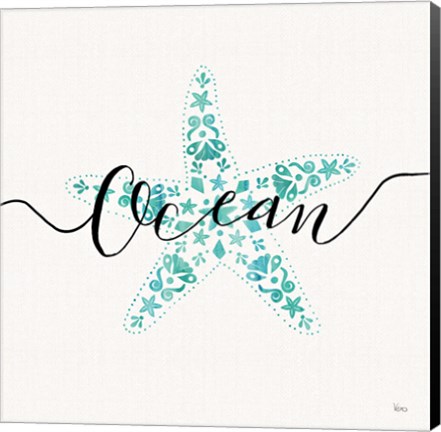 Framed Sea Charms I Teal Print