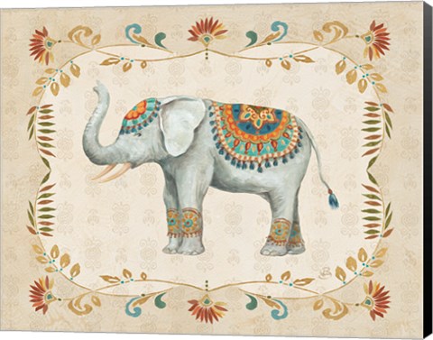 Framed Elephant Walk III Print