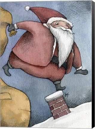 Framed Santa I Print