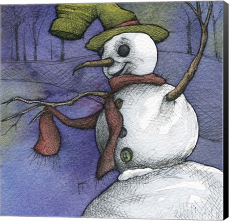 Framed Snowman I Print