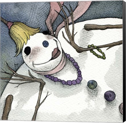 Framed Snowman III Print