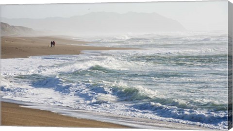 Framed Walk On The Beach Print