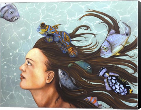 Framed Blue Fish Print
