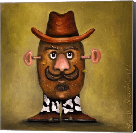 Framed Cowboy Potato Head Print