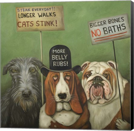 Framed Dogs On Strike Print