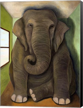 Framed Elephant In A Room Print