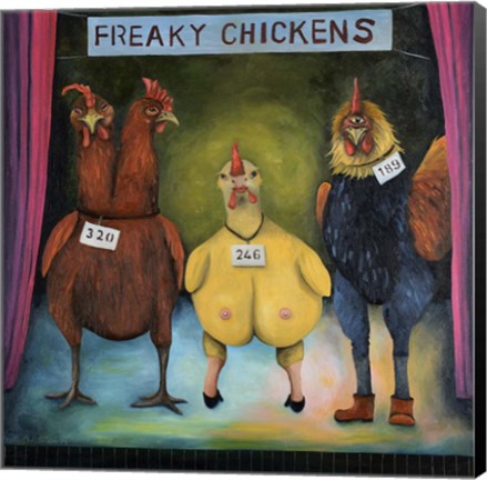 Framed Freaky Chickens Print