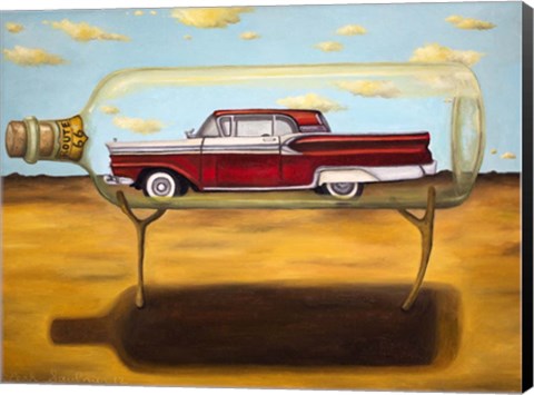 Framed Galaxie In A Bottle Print