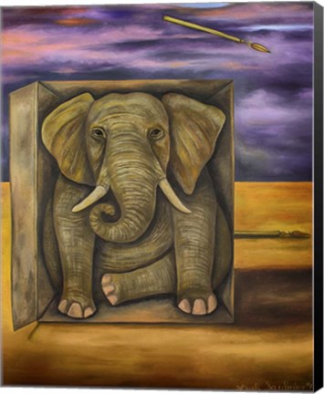 Framed Last Elephant Print