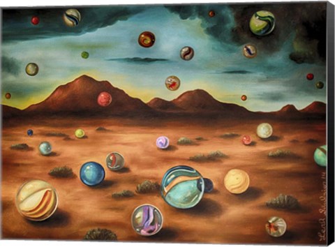 Framed Raining Marbles 3 Print