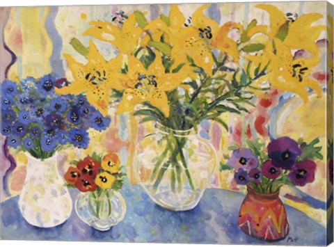 Framed Table Of Flowers Print