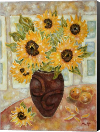 Framed Sunflowers And Satsumas Print
