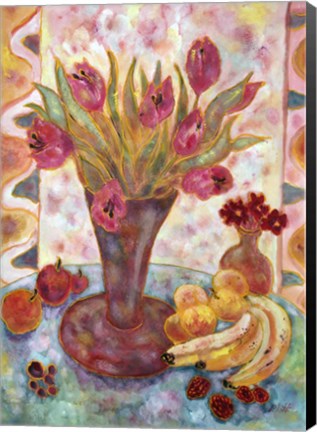 Framed Rose Tulips And Bananas Print