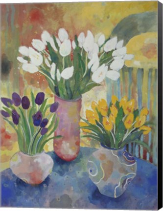 Framed Hand Painted Vases Print