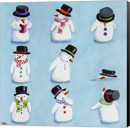 Framed Snowmen Print