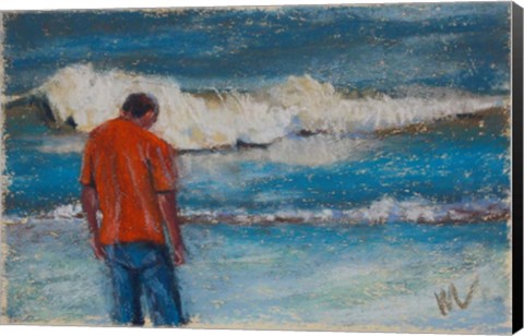 Framed Looking For Shark Teeth Print