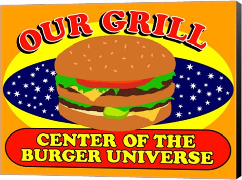 Framed Burger Universe Print