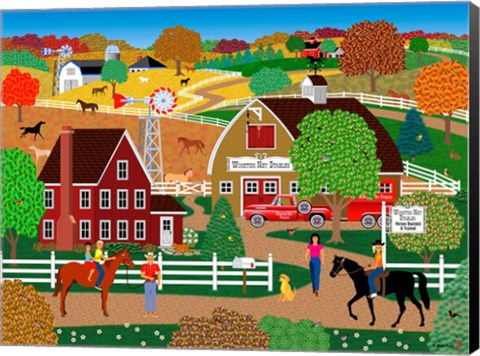 Framed Horse Country In Fall Print