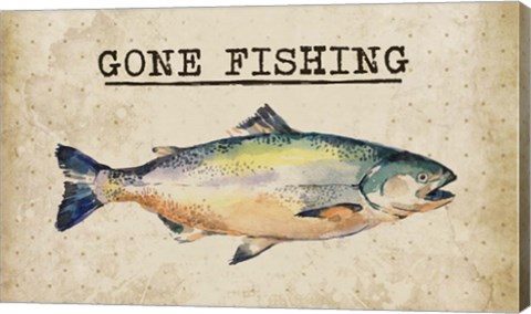 Framed Gone Fishing Salmon Color Print