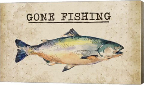 Framed Gone Fishing Salmon Color Print