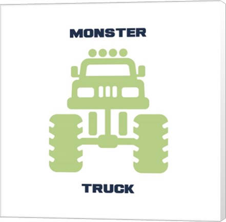 Framed Monster Truck Graphic Green Part II Print