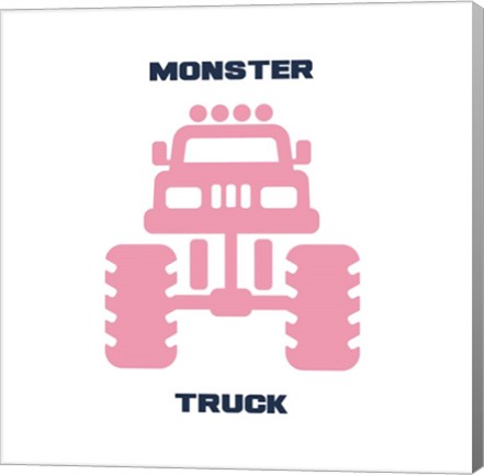 Framed Monster Truck Graphic Pink Part II Print