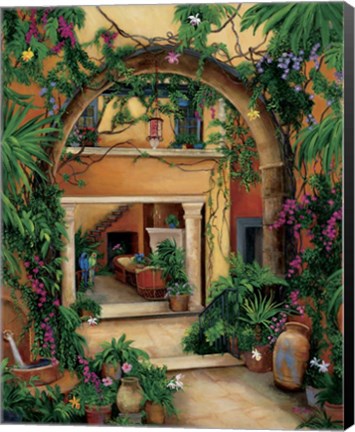 Framed Hacienda Courtyard Print