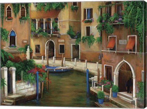 Framed Hotel On The Canal Print