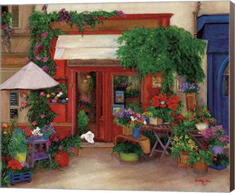Framed Red Flower Shop Print