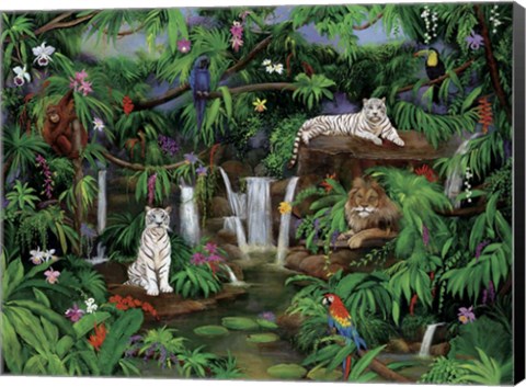 Framed White Tigers Print