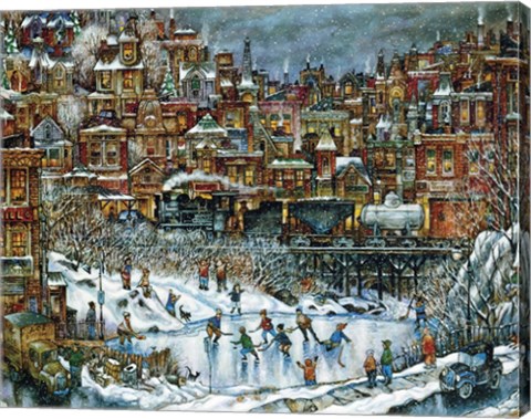 Framed Hockey Train Print