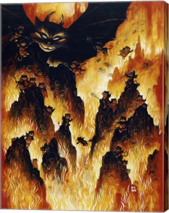Framed Hell Cats Print